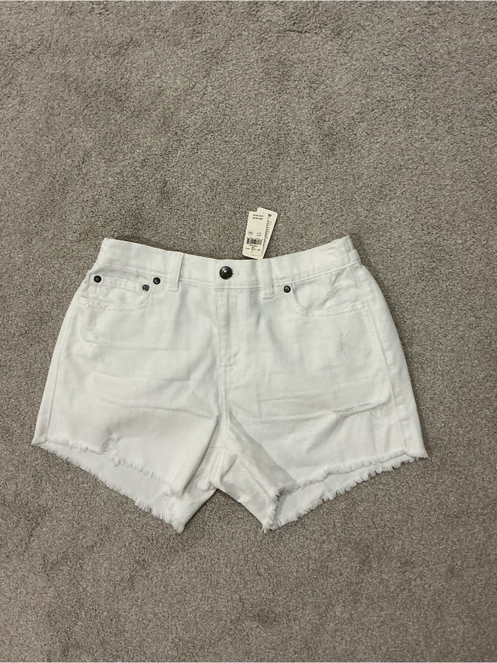 Aerie white raw hem shorts NWT